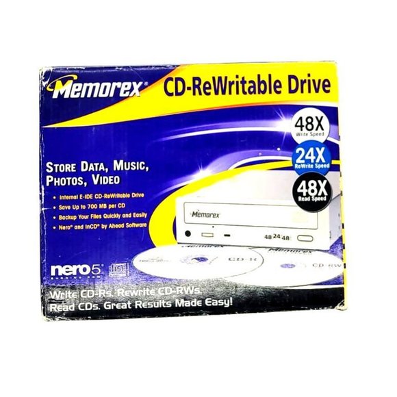 Memorex CD ReWritable Drive 48x Write Speed 24x Rewrite Speed 48x Read Speed - Picture 2 of 5